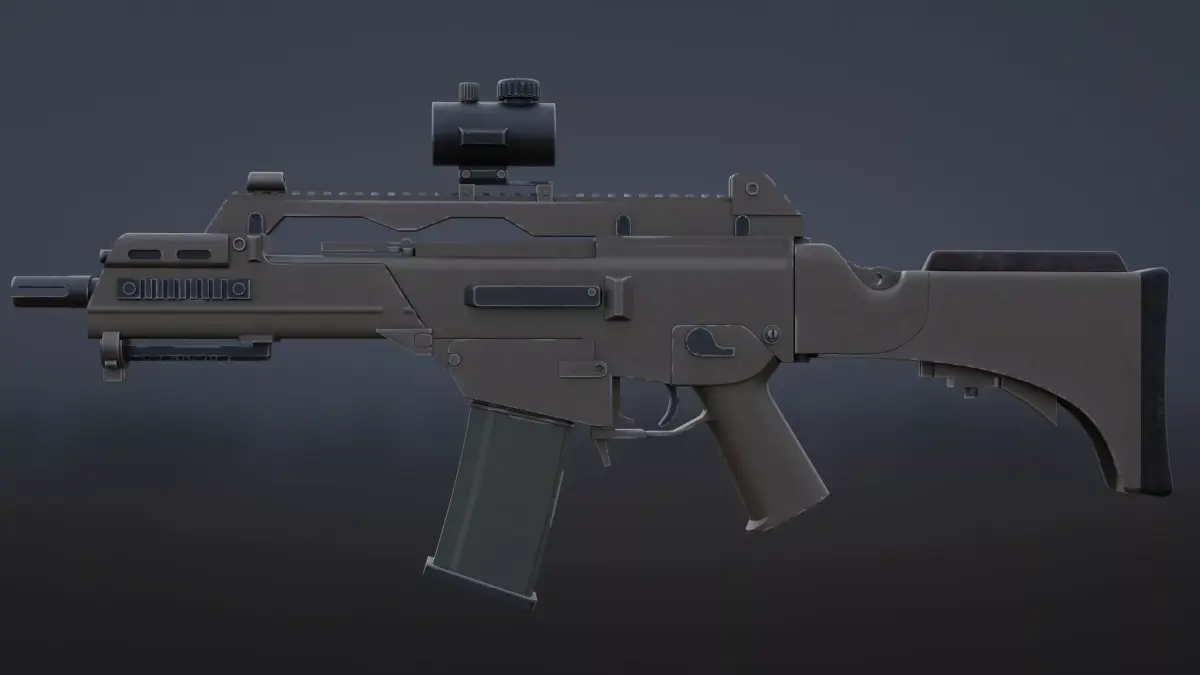 Game-Ready Low-Poly Tactical Rifle Realistic PBR Military Weapon Low-poly 3D model