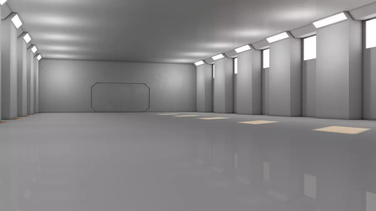 Sci Fi Warehouse Low-poly 3D model 3