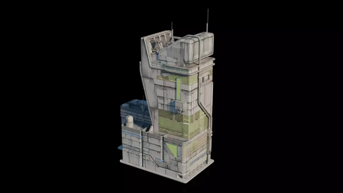 Cyberpunk Building 4 Low-poly 3D model purchase
