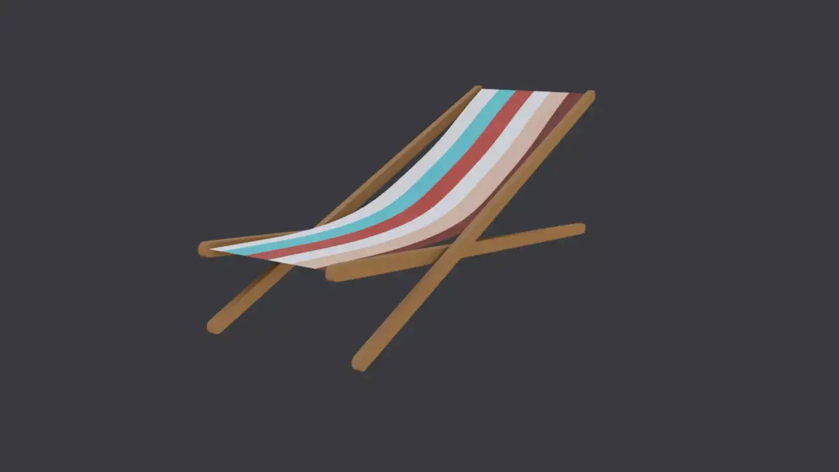 Low Poly Beach Chair Low-poly 3D model