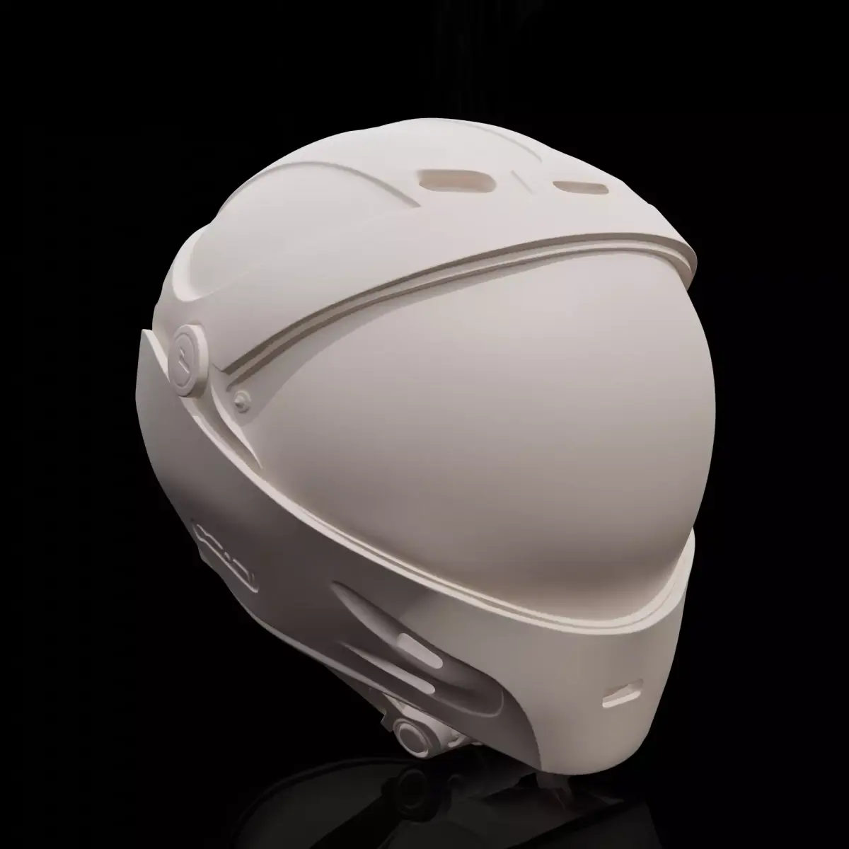 Futuristic Sci-Fi Full-Face Helmet 3D print model