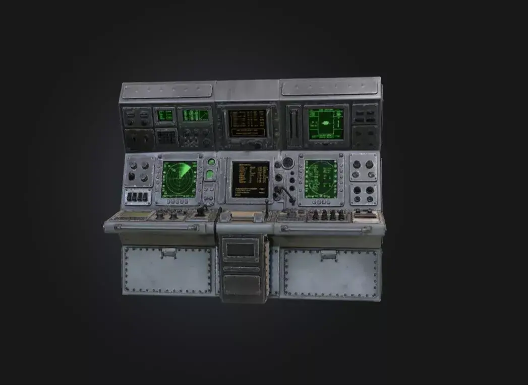Sci Fi Dashboard  Game Ready Radar Station PBR Low-poly 3D model