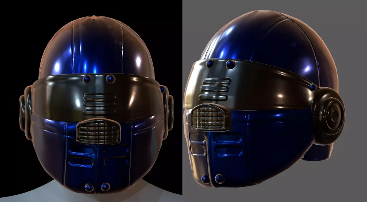 Gas mask helmet 3d model scifi Low-poly  Low-poly 3D model 556