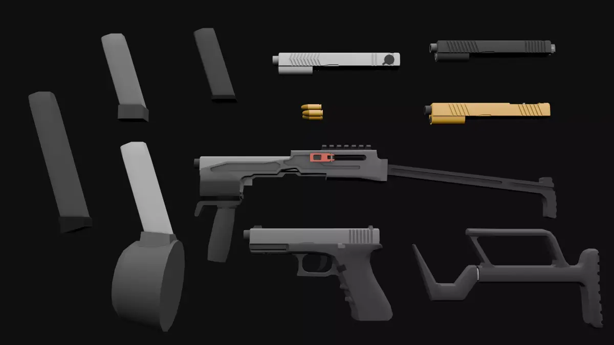 Low Poly Glock 17 Low-poly 3D model buy