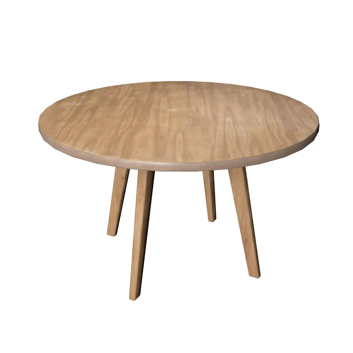 Table round with wooden legs Free low-poly 3D model