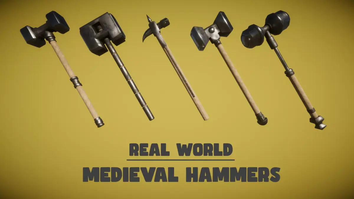 Real World - Medieval Hammers Low-poly 3D model