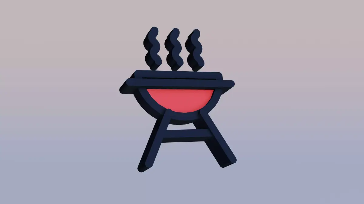 bbq icon in 3d icon or 3d illustration Free 3D model