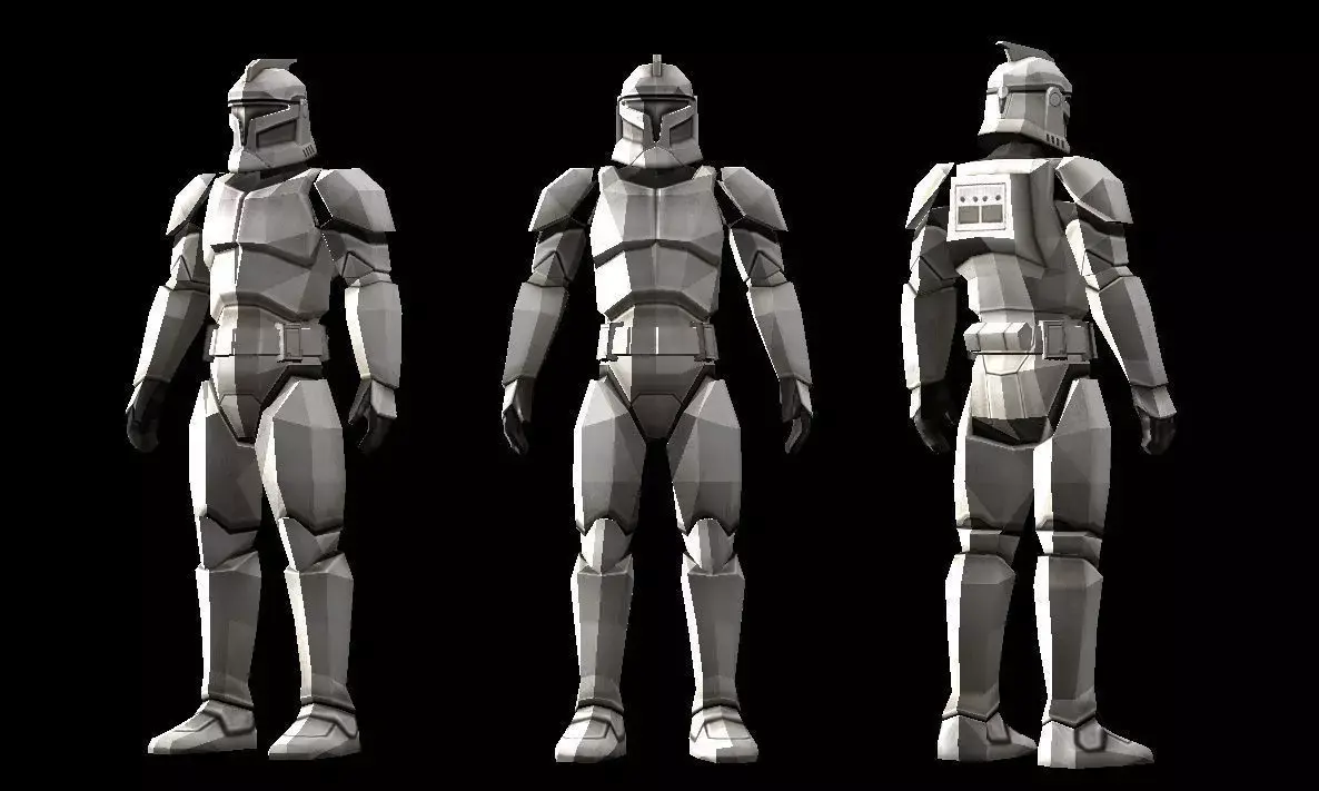 Low polygon Star wars Clonetrooper 3D print model
