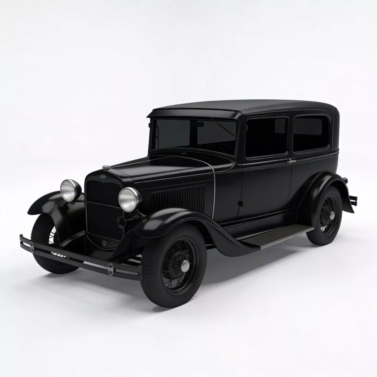 Classic Vintage Antique Sedan Black Vehicle 3d model Low-poly 3D model