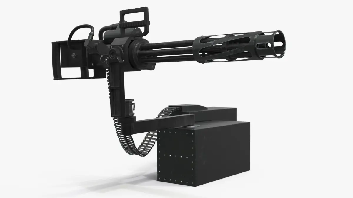 Helicopter Minigun Turret 3D model