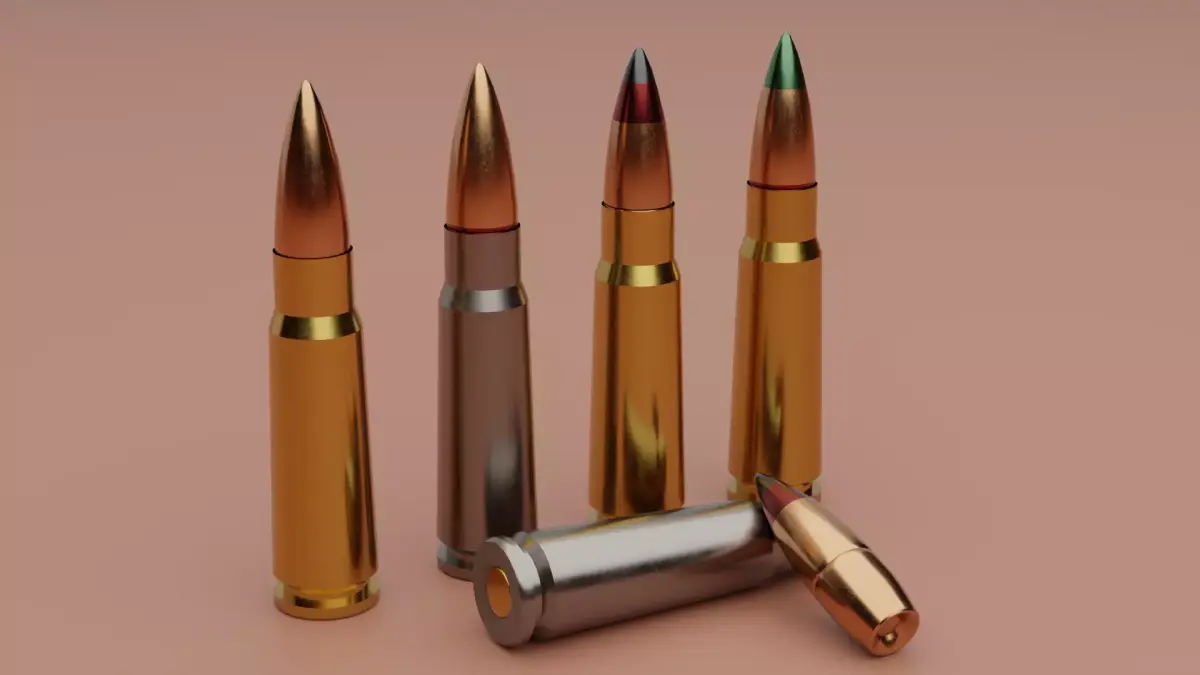 762x39 bullet Low-poly 3D model