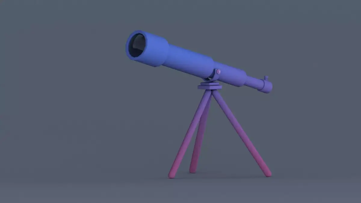 Telescope Low-poly 3D model