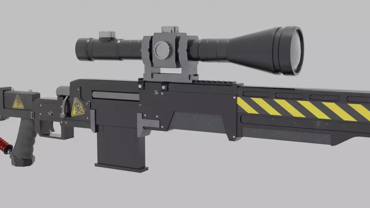 Sniper rifle FPS Game-Ready Weapon Low-poly 3D model