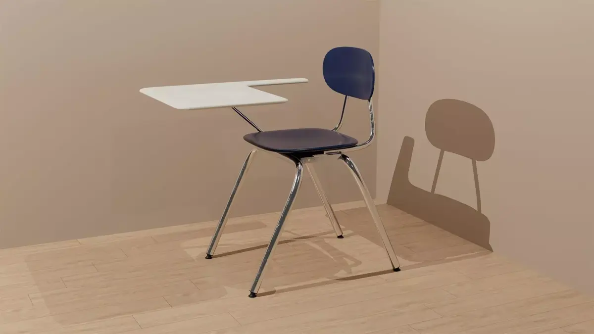 American school desk Free low-poly 3D model