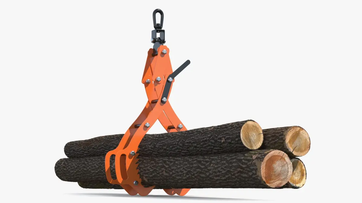 Log Handling Tongs with Multiple Trunks 3D model