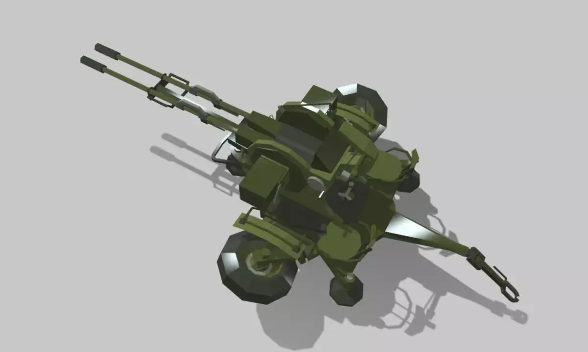 Rotazu23 military machine gun Low-poly 3D model