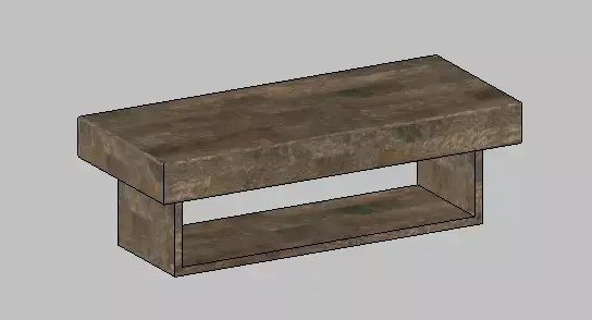 Rustic Solid Wood Coffee Table  Revit Family  3D model