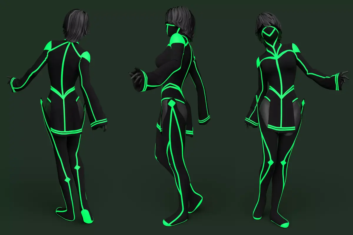 Futuristic outfit 1 3D model