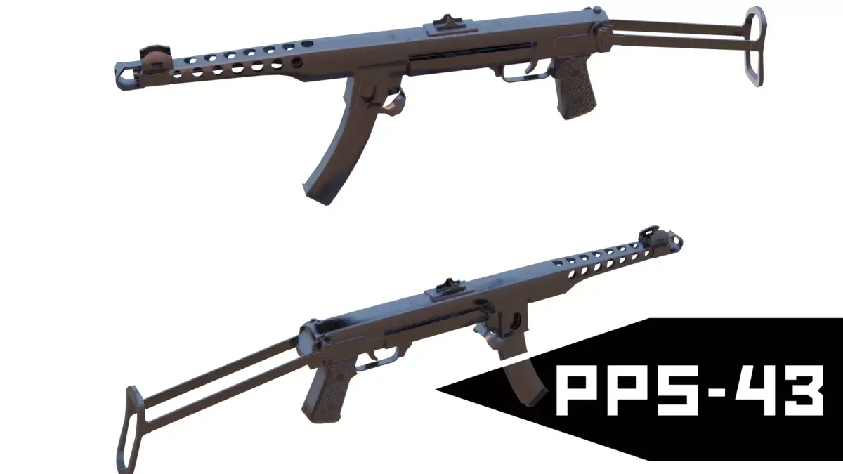 PPS-43 gun Low-poly 3D model