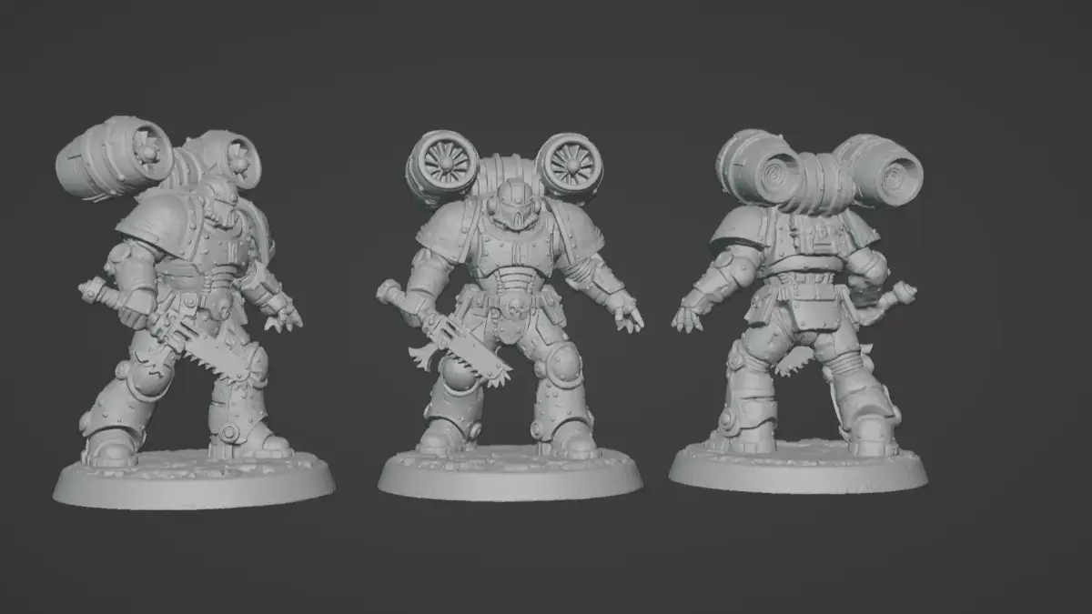 Jetpack Legion Trooper with Chainsaw Sci-Fi Infantry 3D print model purchase