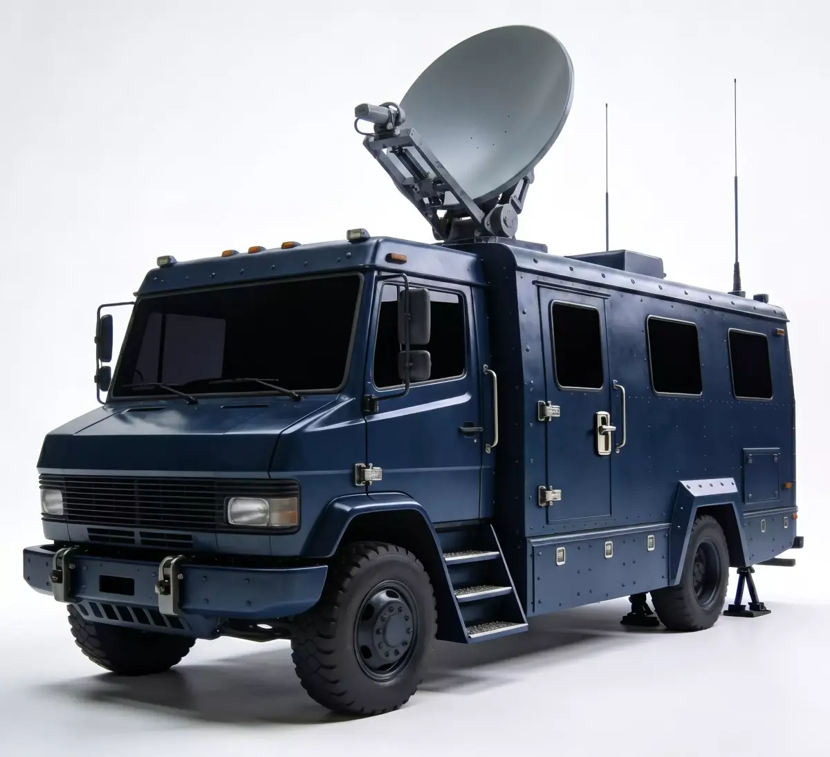 Realistic Tactical Satellite Van 3D Model Low-poly 3D model
