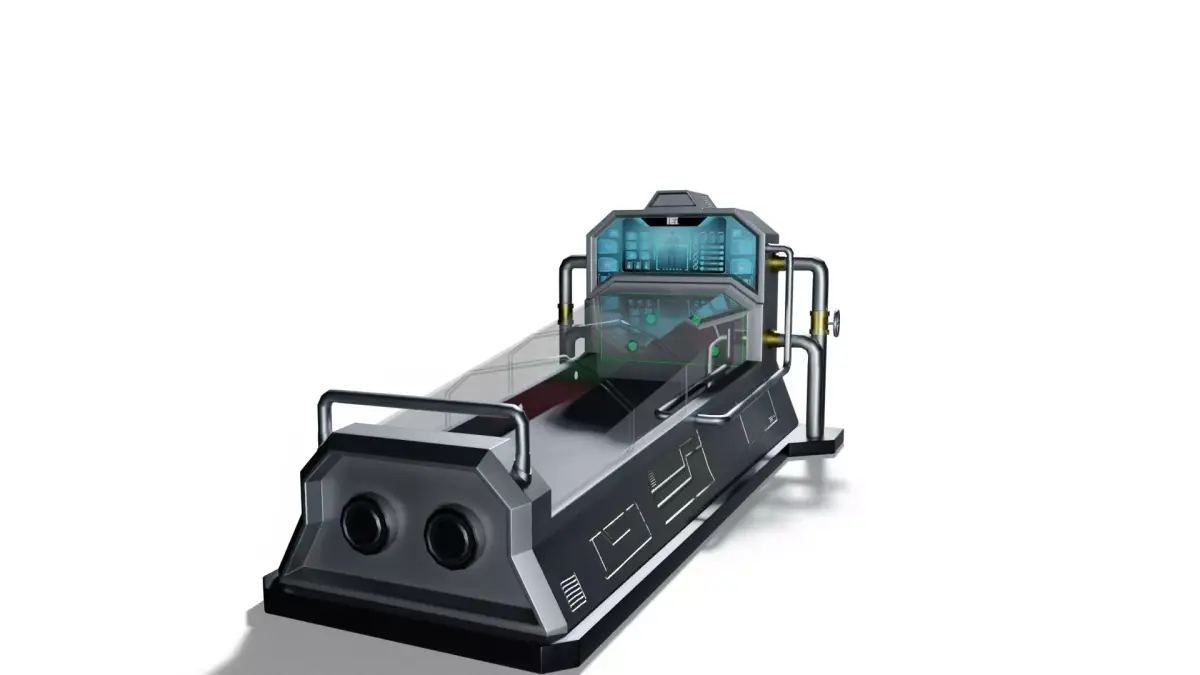 Sci-Fi Cryo Pod Chamber Low-poly 3D model