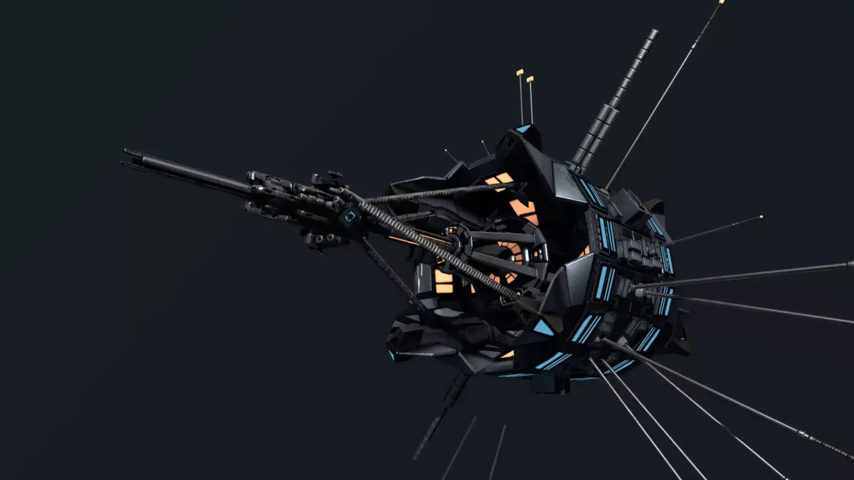 Scifi Space Satellite Antenna Probe Low-poly 3D model