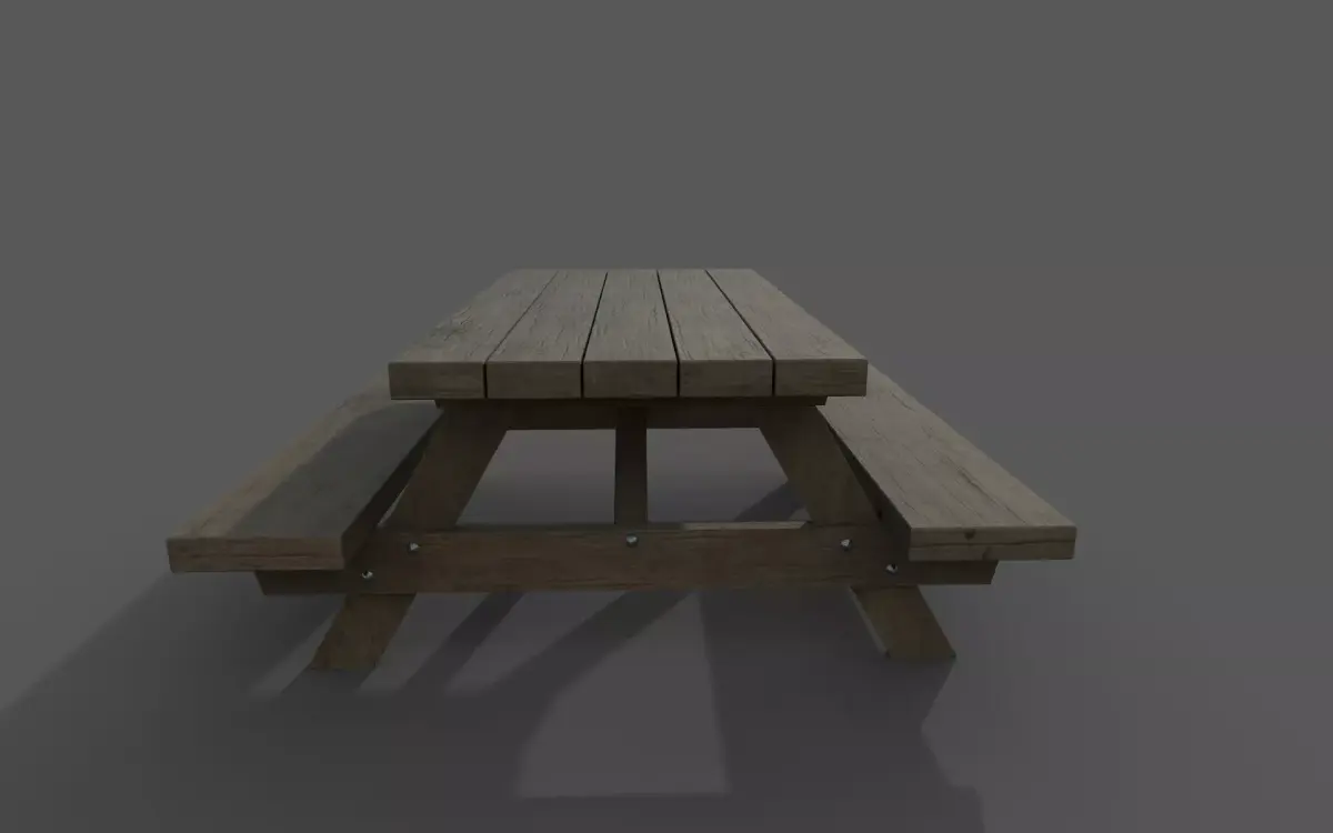 Wooden and Metal Picnic bench  3D model