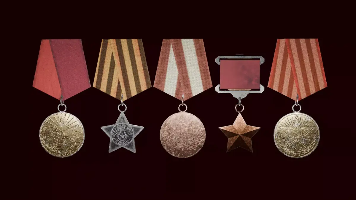 Dayz inspired Post soviet collectible medals Low-poly 3D model