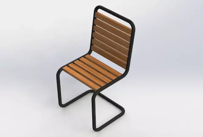 Wood Garden Chair 3D model