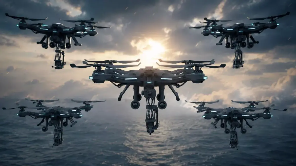 Modular Sci-Fi Military Drone Tactical Strike Unit  PBR Low Poly Low-poly 3D model