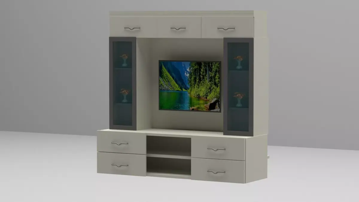 Modern TV Cabinet Wall Unit with Storage Free 3D model