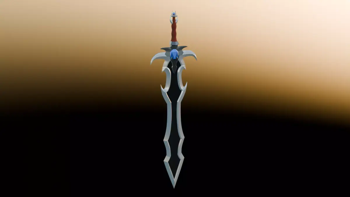 Game-Ready Fantasy sword Mid Poly PBR Textures Low-poly 3D model