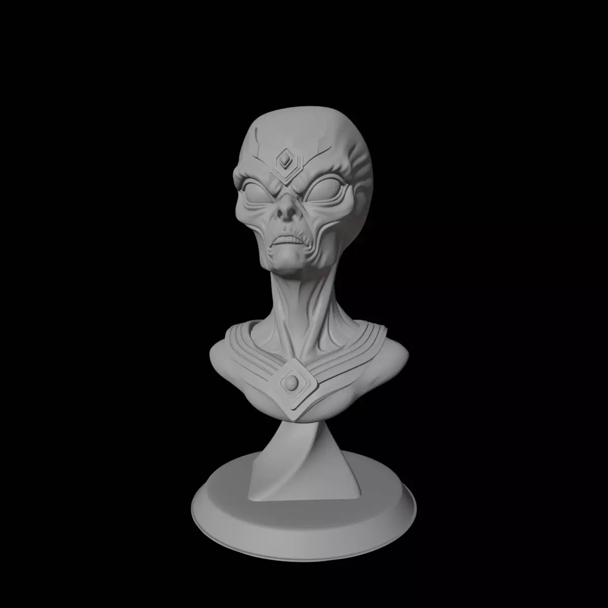 Alien God Bust Sculpture Cosmic Deity Figure 3D print model