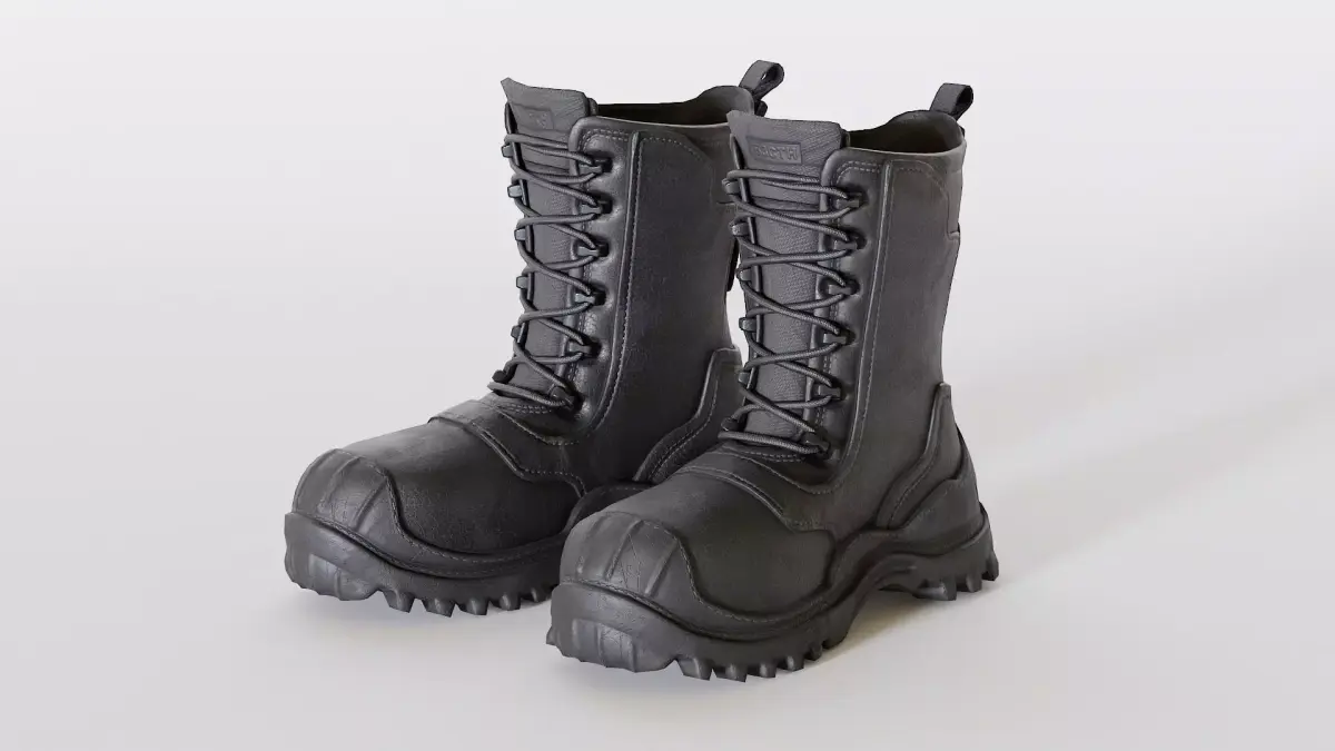 Military boots - LowPoly - 03 Low-poly 3D model