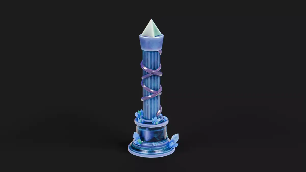 Stylized Crystal Light Pillar Low-poly 3D model