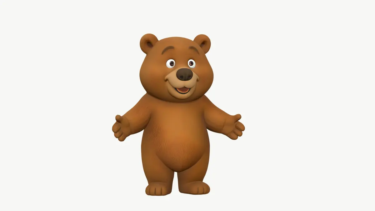 High-Quality Realistic Cute Cartoon Bear 3D model