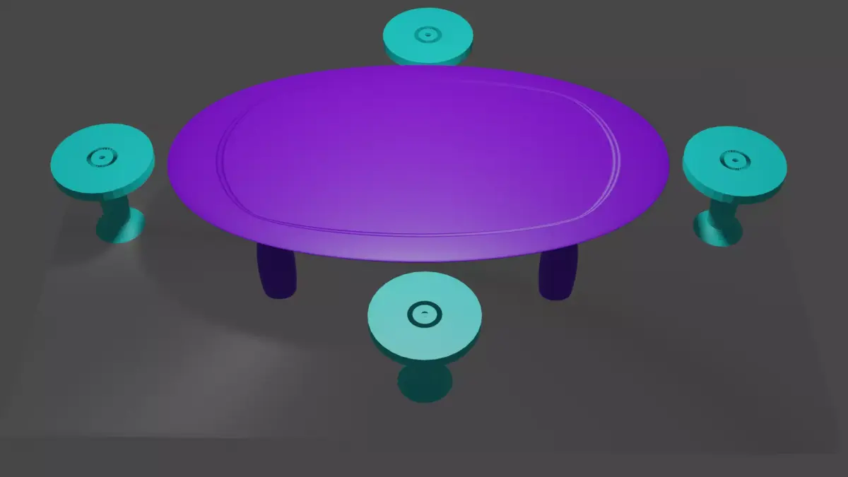 dinner table poly 3D Model  Free 3D model