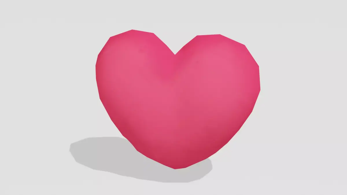 Heart Simple - Hand Painted Free 3D model
