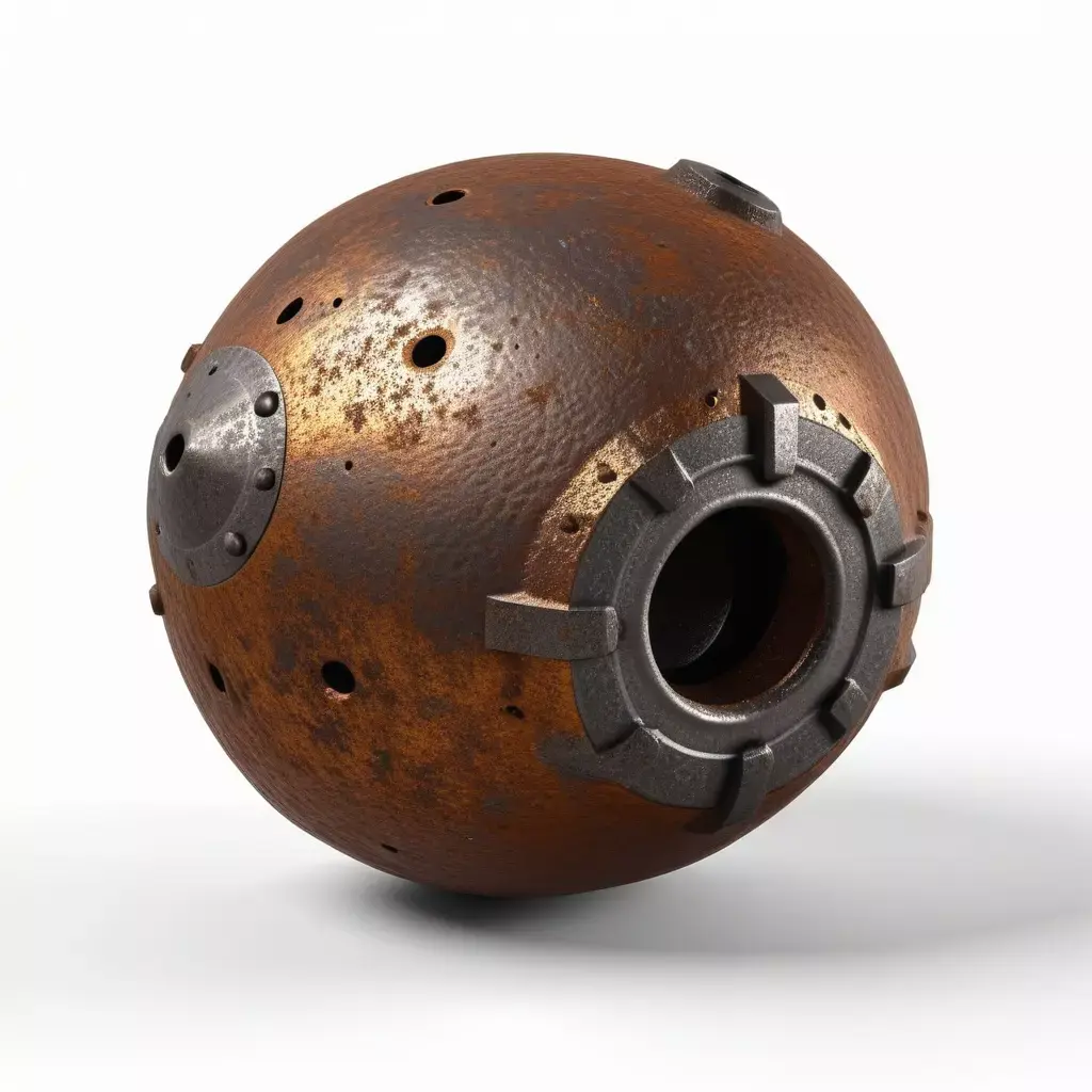 Rusty Iron Cannonball 3D Model 3D model