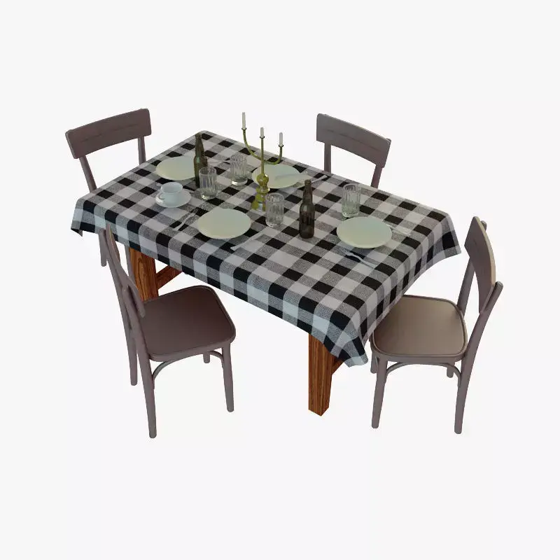 Table and Chairs Free 3D model order