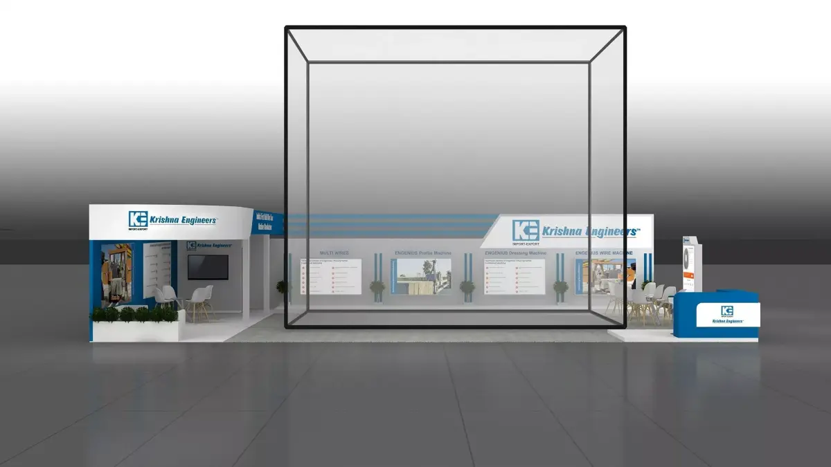 15mtr x10mtr expo stall 2side open Exhibition Stand Free low-poly 3D model