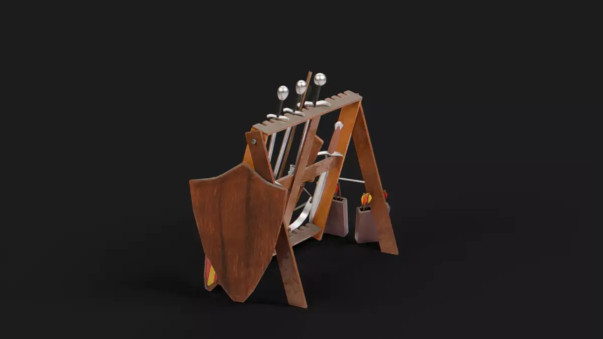 Medieval Weapons Rack 3D model