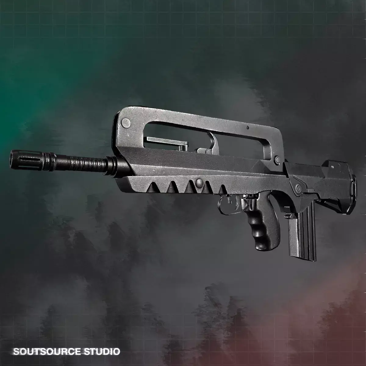 Famas F1 LowPoly GameReady by SoutSource Studio Low-poly 3D model