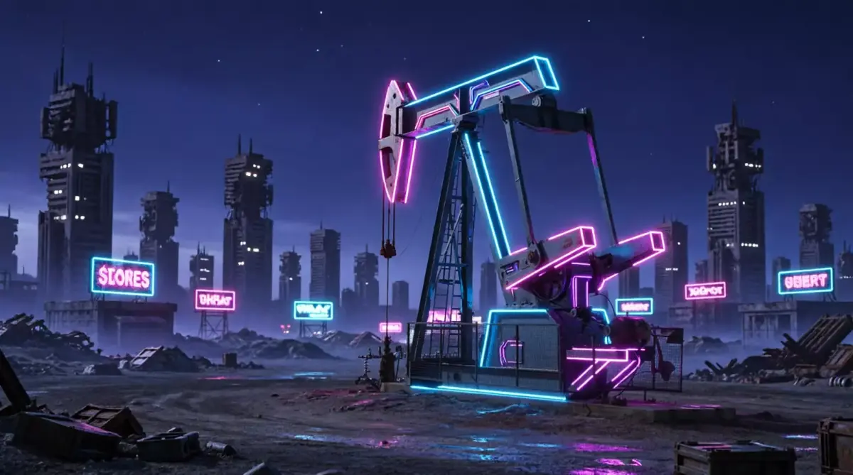 Cyberpunk Sci-Fi Oil Pumpjack - Futuristic Neon 3D Model Low-poly 3D model