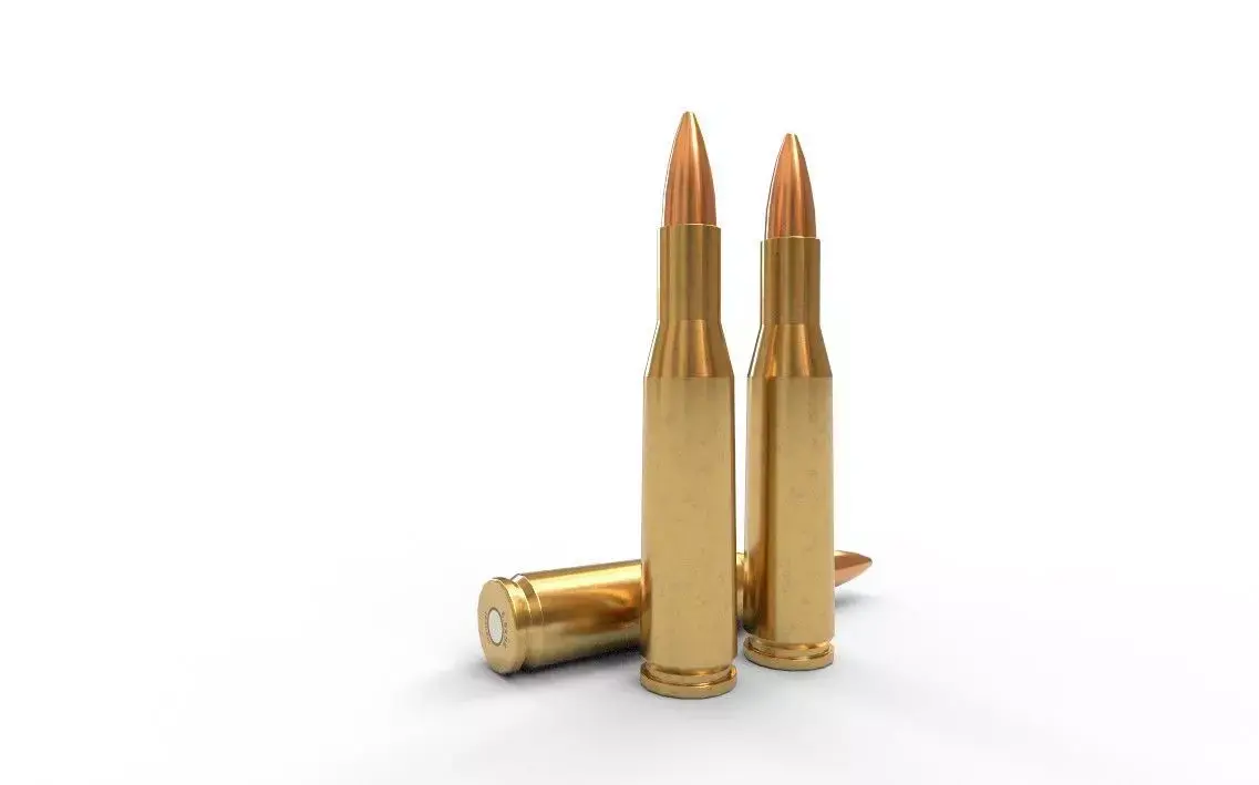 65x54mm Mauser Ammo Low-poly 3D model
