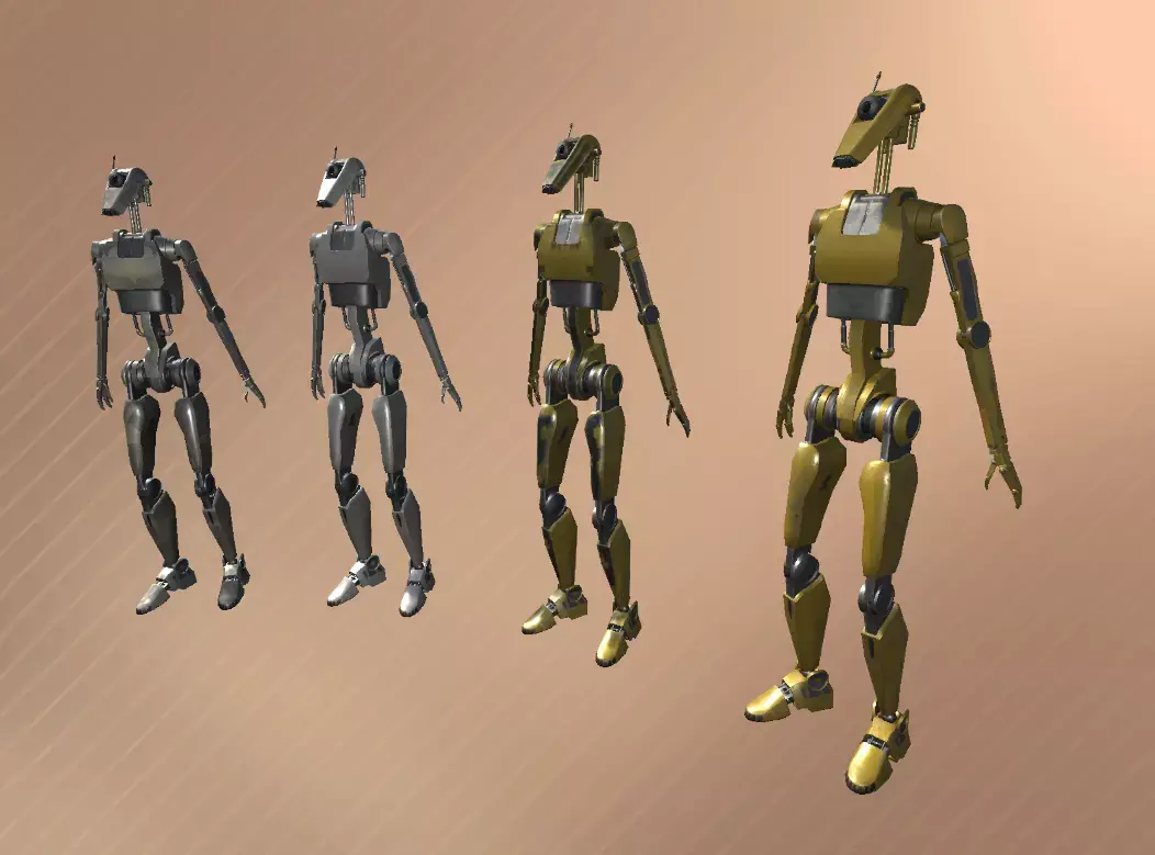 Droid Set Low-poly 3D model