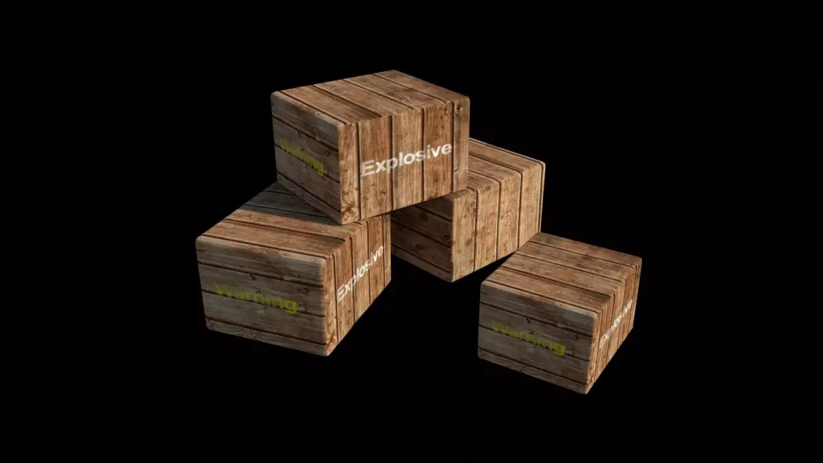 Wooden Boxes Free low-poly 3D model
