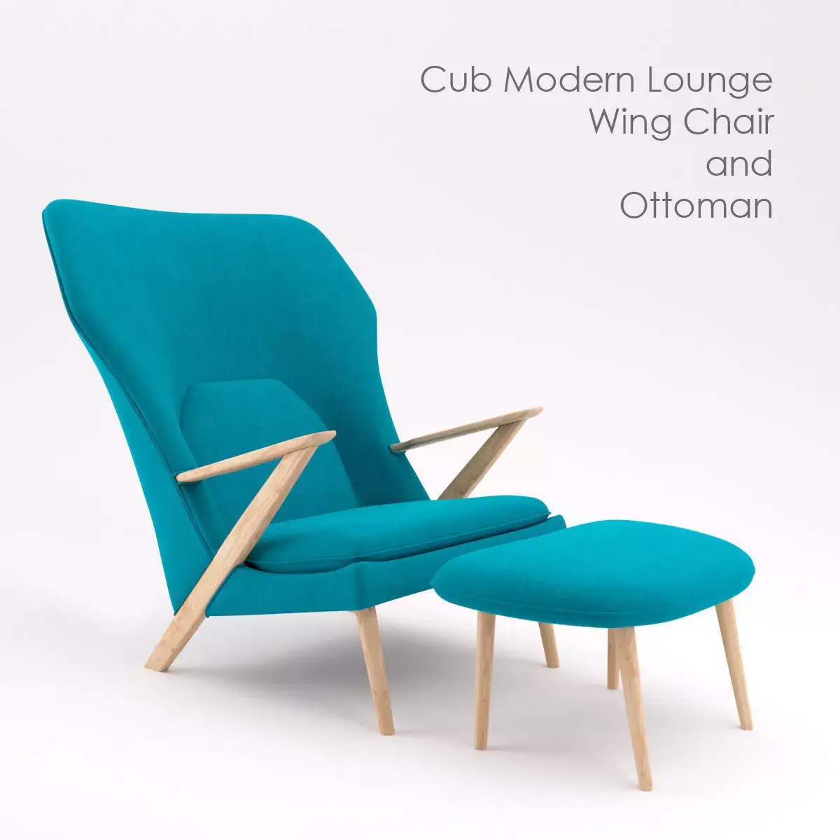 Cub Lounge Modern Wing Chair and Ottoman Free 3D model
