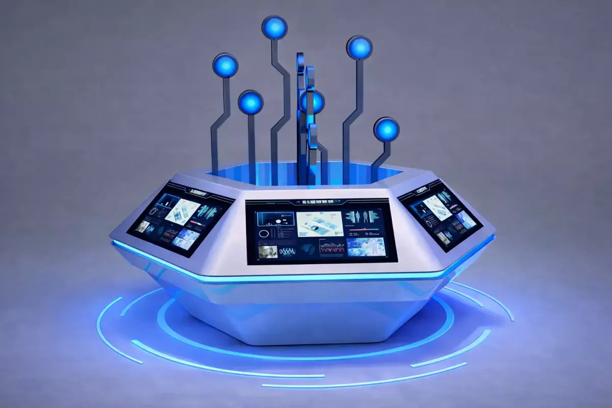 Futuristic Interactive Control Console 3D Model 3D model